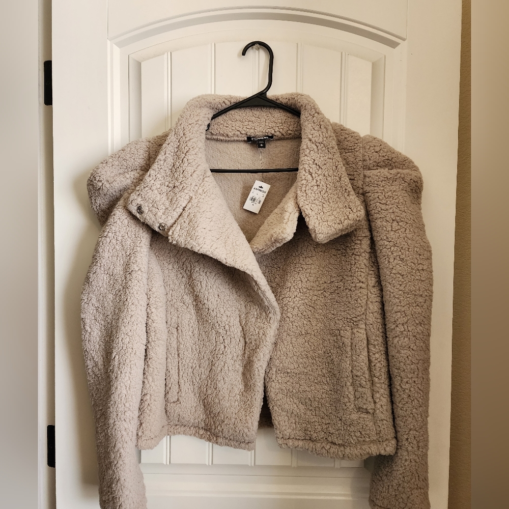 Express button-up fuzzy jacket. Size medium.